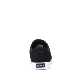 Supra Womens STACKS II VULC Low Top Shoes Black/Black/white | US-15606